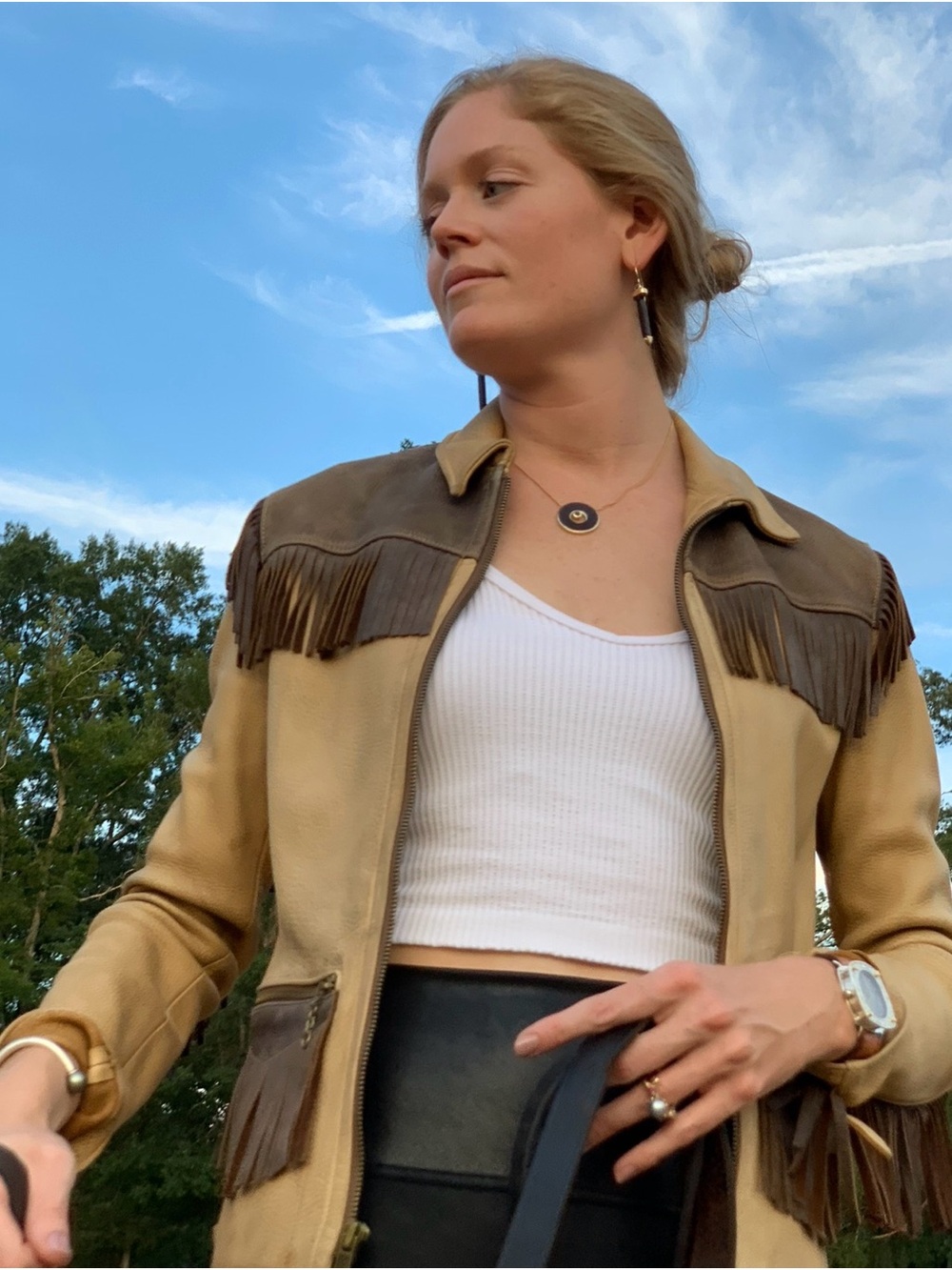 Ralph Lauren fringe leather jacket